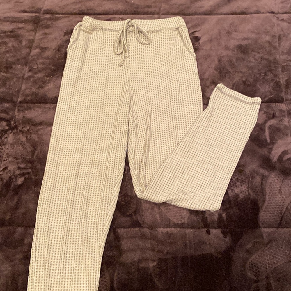 Olive Green Waffle Knit Pants